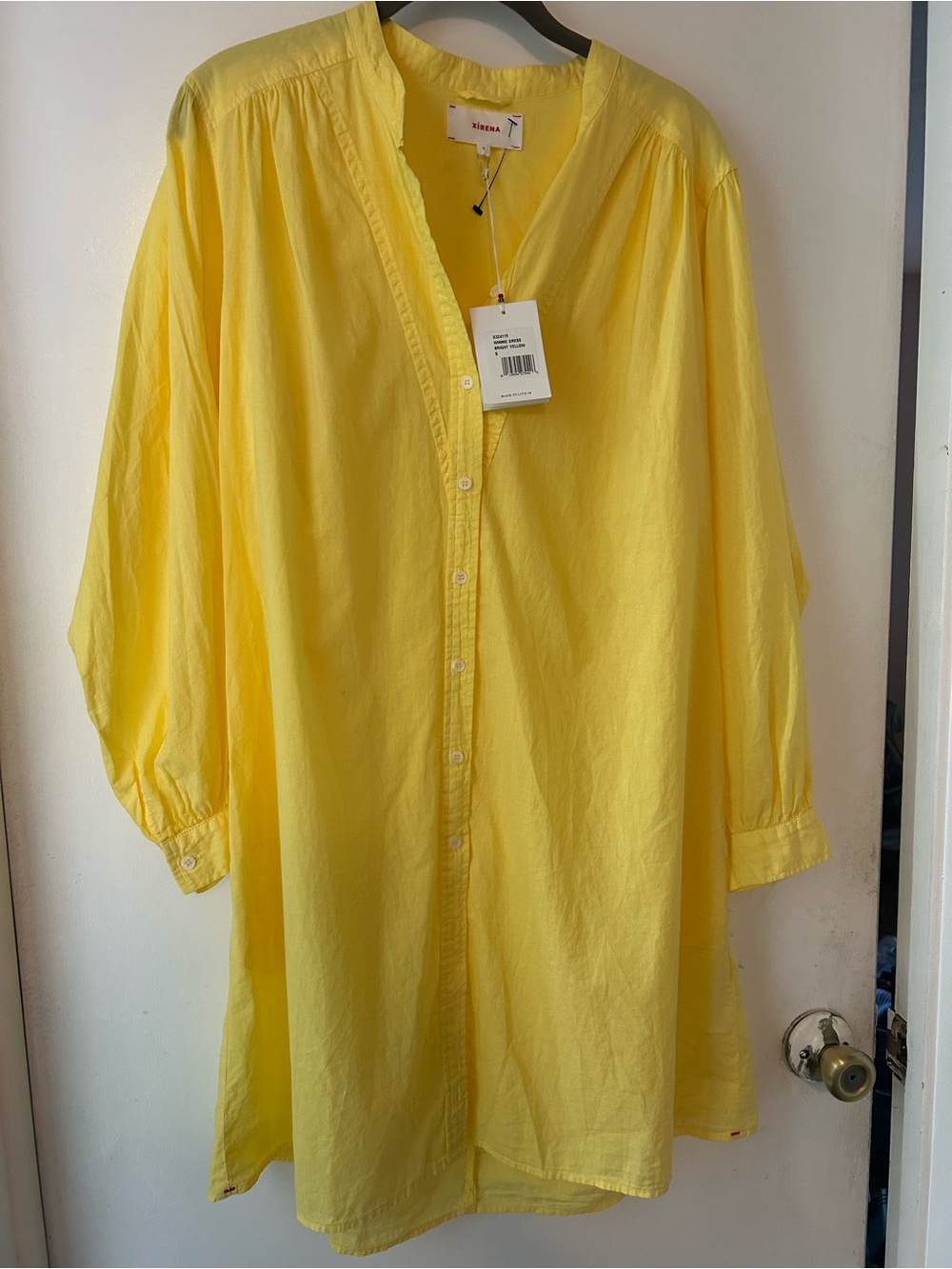 XiRENA Bright Yellow Button-Front Tunic NWT (please read) - Picture 2 of 7